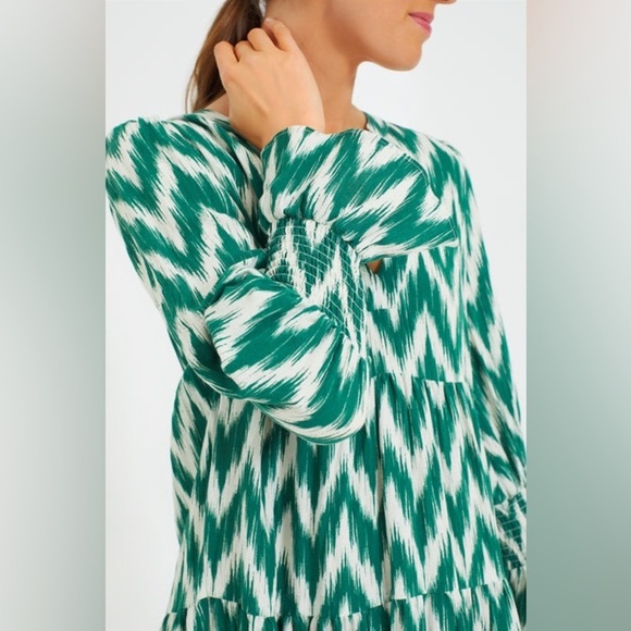 Tuckernuck Pomander Place Ikat Kenzo Tiered Babydoll Dress Bohemian Festival L - Picture 2 of 12